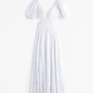 Elegant White Lace Maxi Dress